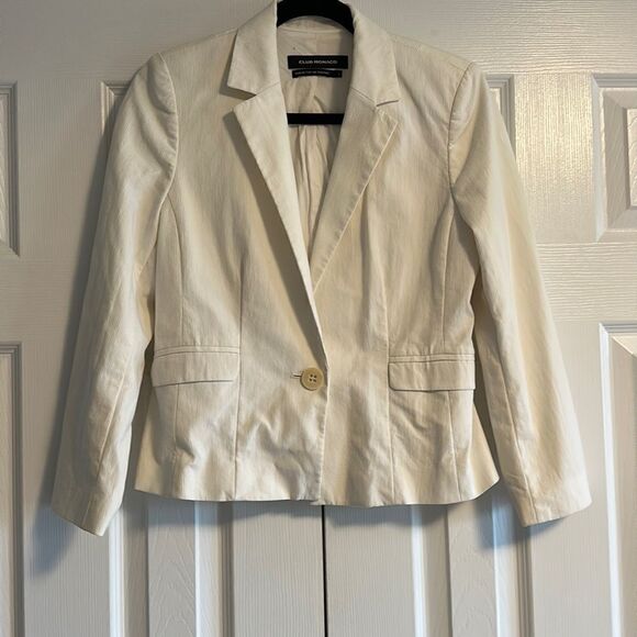 Club Monaco Women’s White One Button Blazer, Size 6 - Picture 1 of 6